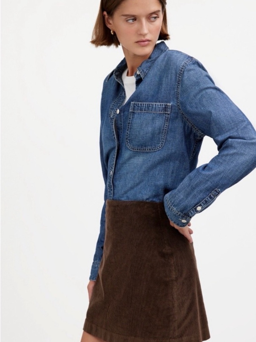 Madewell Brown Corduroy Mini Skirt